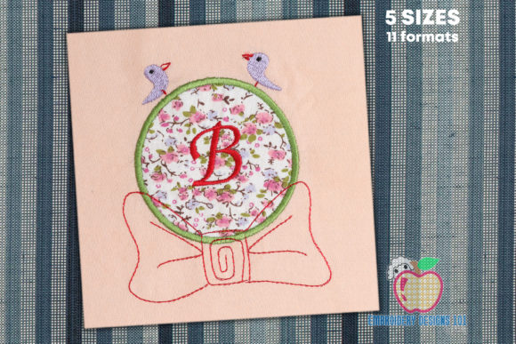 Charming Applique Frame with Birds and Bow