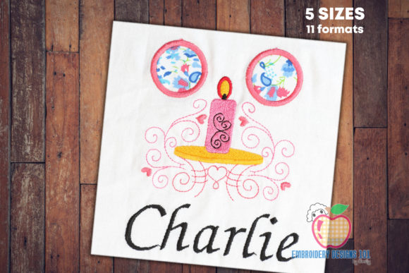 Charming Applique Frame with Designer Candle