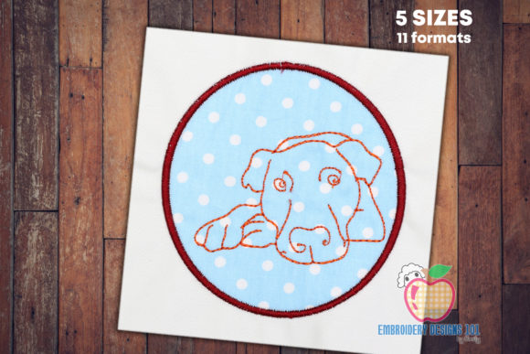 Charming Dog Face As the Applique Design