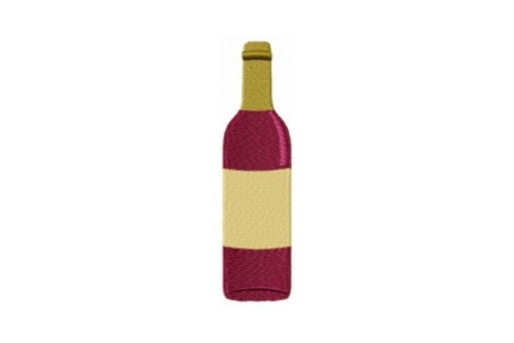 Charming Red Wine Bottle Embroidery Design