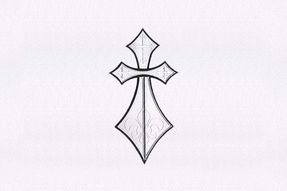 Elegant Cross Embroidery Design for Craft Fairs