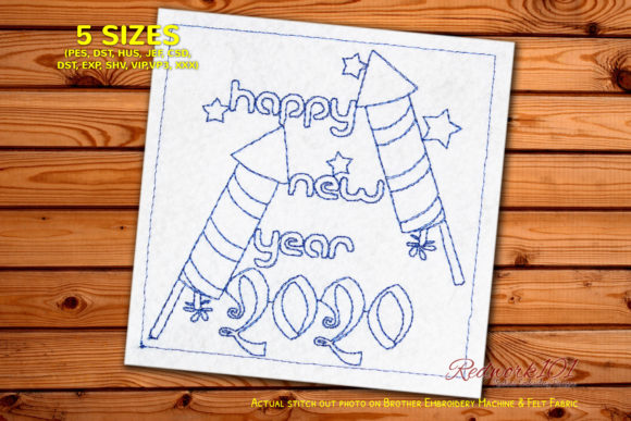 Firework Rocket with 2020 New Year Embroidery