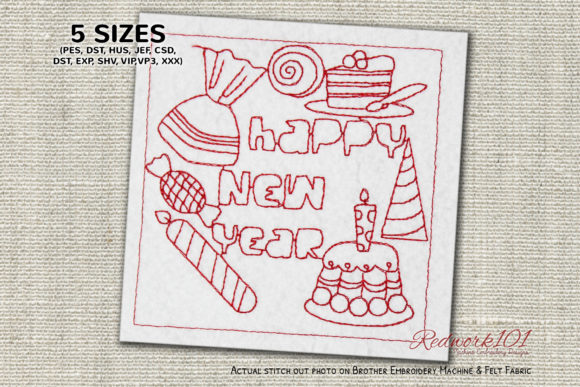 Happy New Year Treats for Festive Embroidery
