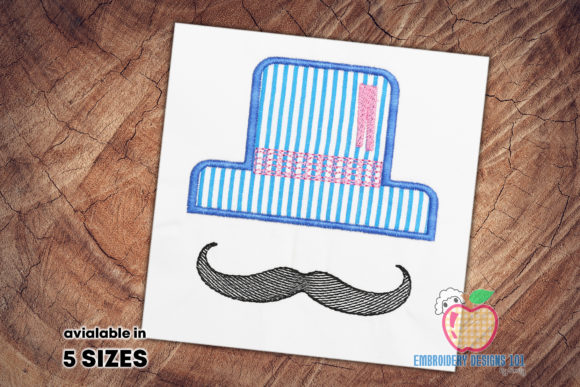 Hat and Mustache Applique: A Charming Addition