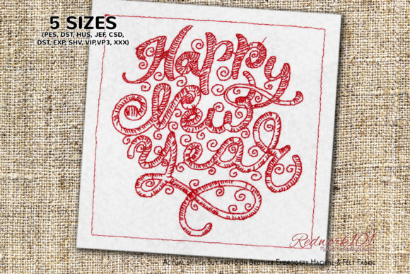 New Year Collage Design: A Versatile Gift Embroidery