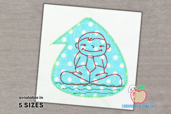 Short Bright Man Smiling: A Vibrant Embroidery Design